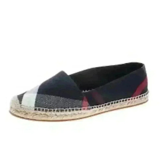Burberry Navy Blue Nova Canvas Espadrille Flats Size 40.1/2 - Picture 2 of 12